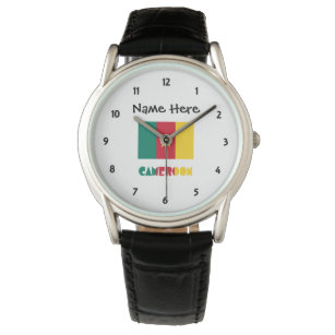 Cameroon and Cameroonian Flag with Your Name Watch