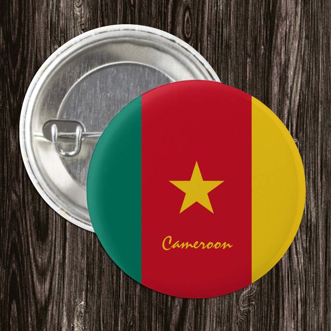 Cameroon button, patriotic Cameroon Flag fashion Button (Creator Uploaded)