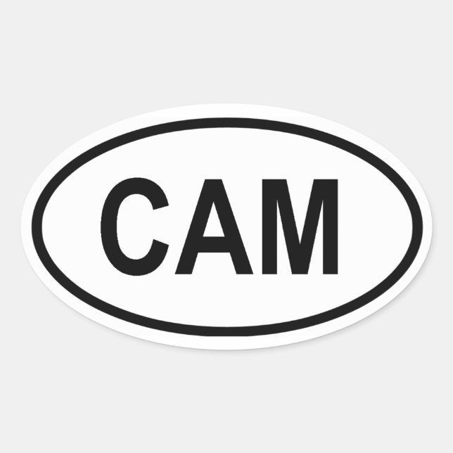 Cameroon "CAM" Oval Sticker (Front)