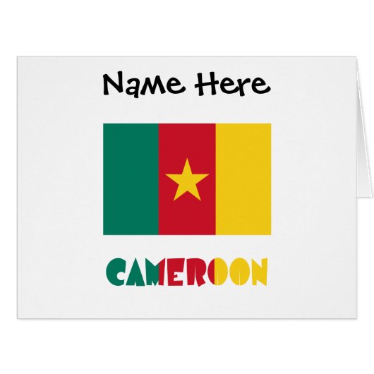Cameroon Cameroonian Flag Black Personalization (Front Horizontal)
