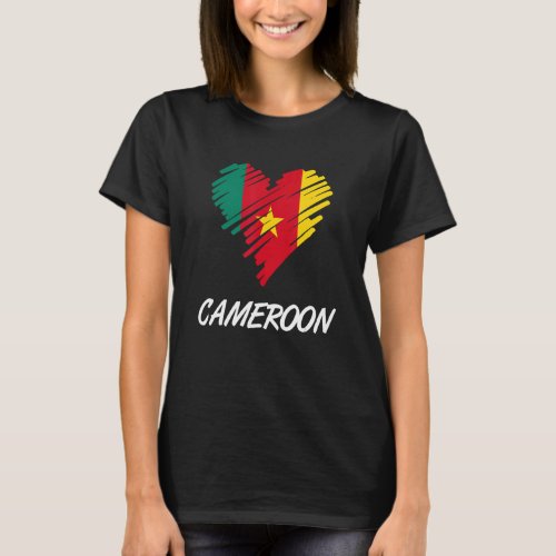 Cameroon Cameroonian Flag Proud Heart Love Flag Me T_Shirt