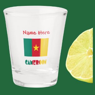 Cameroon Cameroonian Flag Red Personalized  Shot Glass
