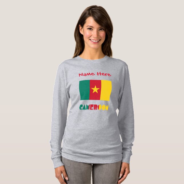 Cameroon Cameroonian Flag Red Personalized T-Shirt (Front Full)