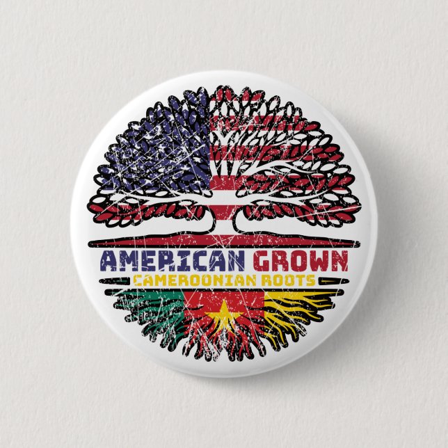 Cameroon Cameroonian US American USA United States Button (Front)
