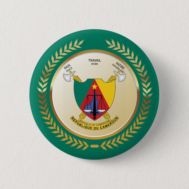 Cameroon Coat of Arms Button (Front)
