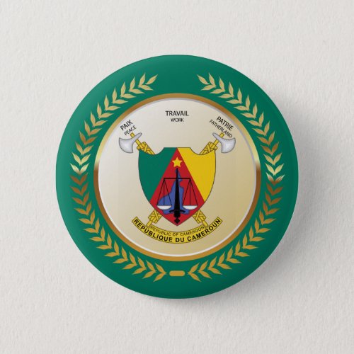 Cameroon Coat of Arms Button