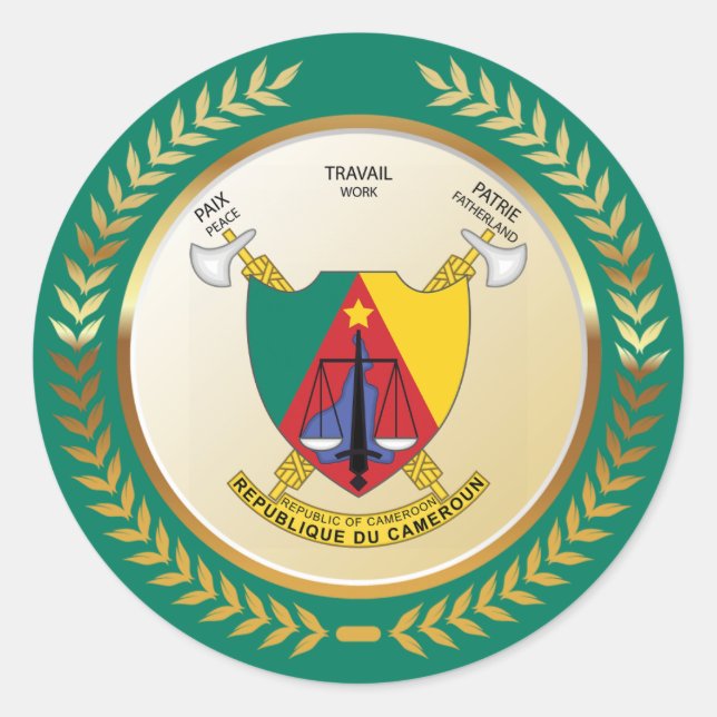 Cameroon Coat of Arms Classic Round Sticker (Front)