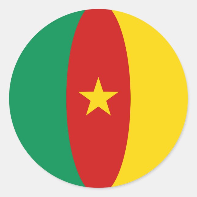 Cameroon Fisheye Flag Sticker (Front)