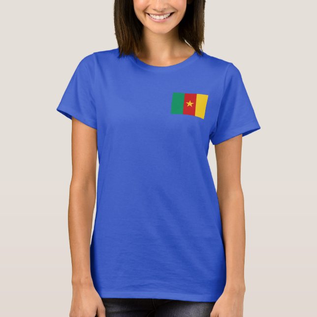 Cameroon Flag and Map dk T-Shirt (Front)