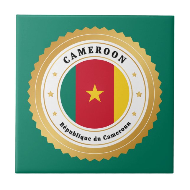 Cameroon Flag Ceramic Tile (Front)
