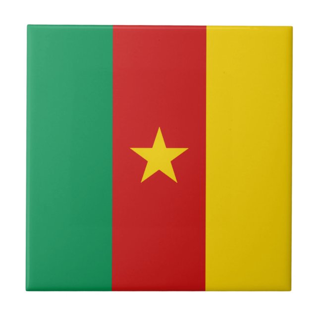 Cameroon Flag Ceramic Tile (Front)