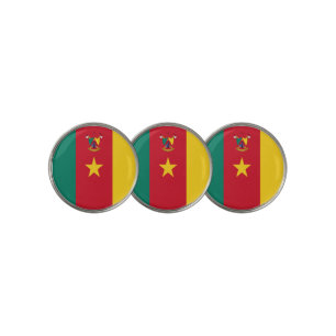 Cameroon flag-coat arms   golf ball marker
