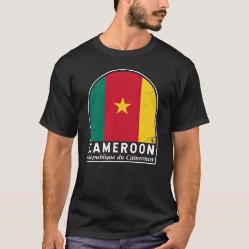 Cameroon Flag Emblem Distressed Vintage T_Shirt