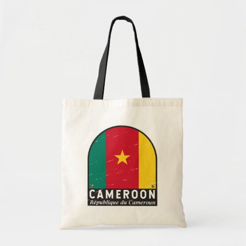 Cameroon Flag Emblem Distressed Vintage Tote Bag