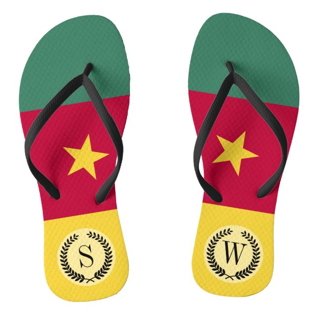 Cameroon Flag Flip Flops (Footbed)
