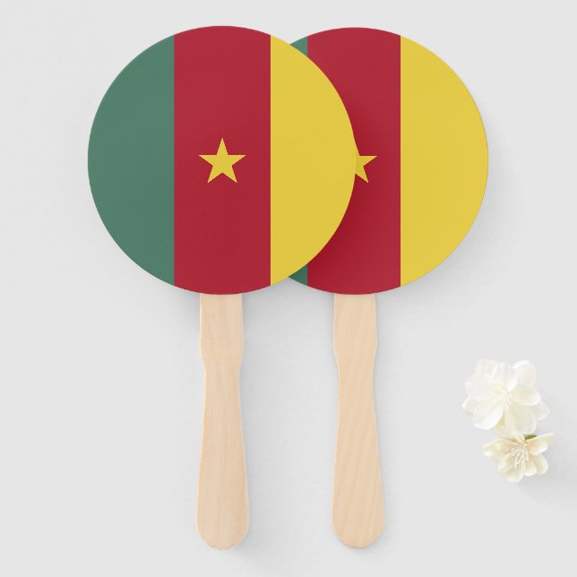 Cameroon flag hand fan (Front and Back)