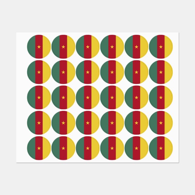 Cameroon flag labels (Sheet)