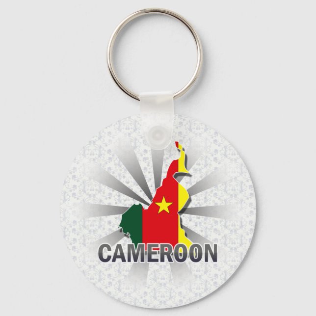 Cameroon Flag Map 2.0 Keychain (Front)