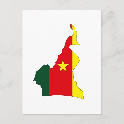 Cameroon flag map postcard