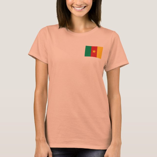 Cameroon Flag + Map T-Shirt (Front)