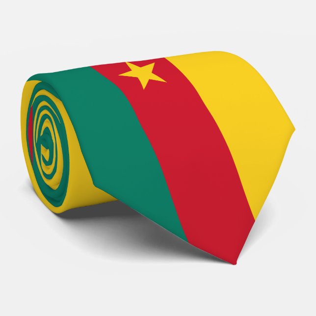Cameroon Flag Neck Tie (Rolled)