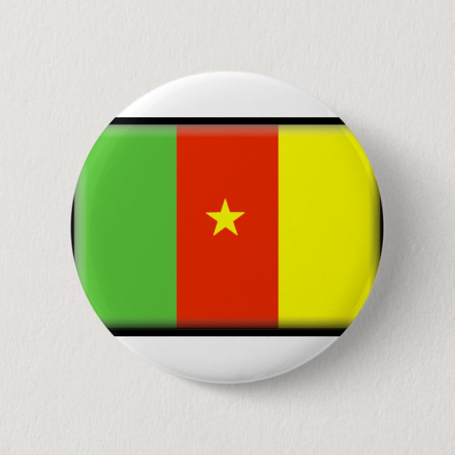 Cameroon Flag Pinback Button (Front)