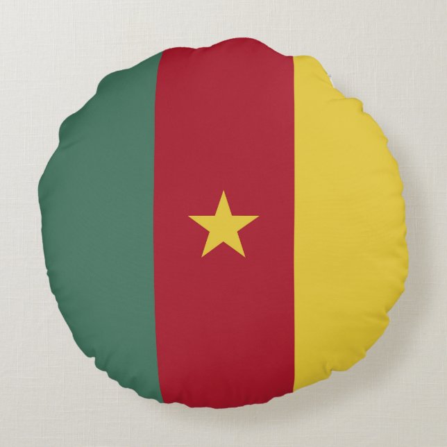 Cameroon flag round pillow (Back)