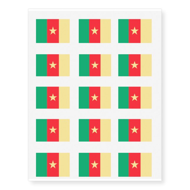 Cameroon Flag Temporary Tattoos (Front)