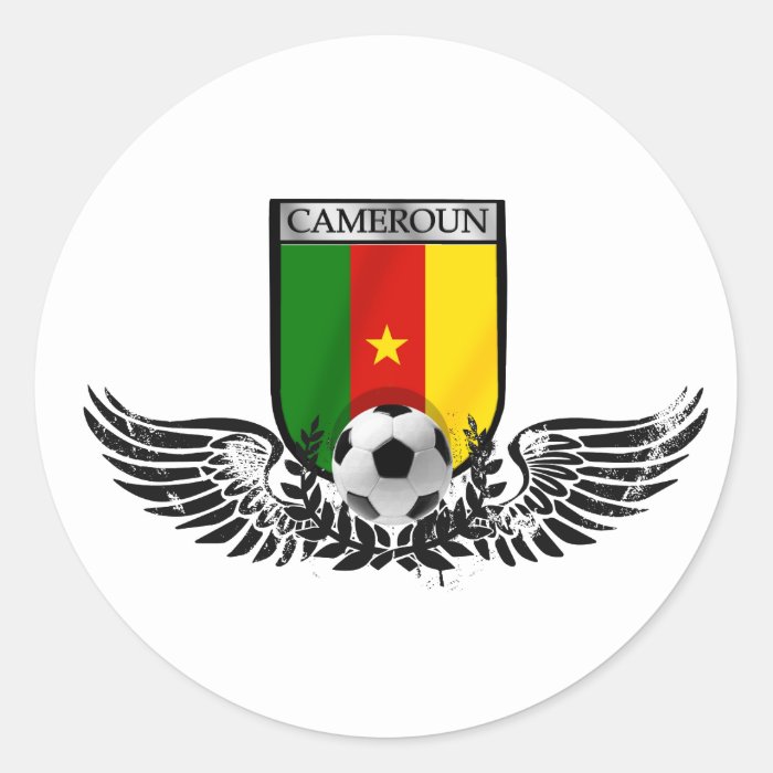 Cameroon football fans emblem shield badge sticker