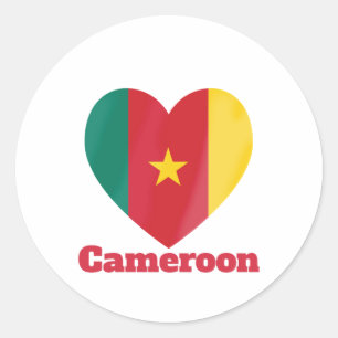 Cameroon Heart Flag Classic Round Sticker