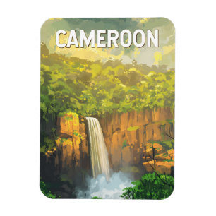 Cameroon Illustration Travel Art Vintage Magnet