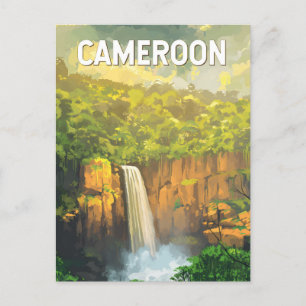Cameroon Illustration Travel Art Vintage Postcard