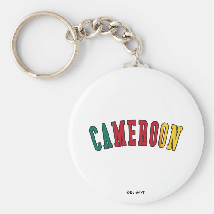 Cameroon in National Flag Colors Key Chain