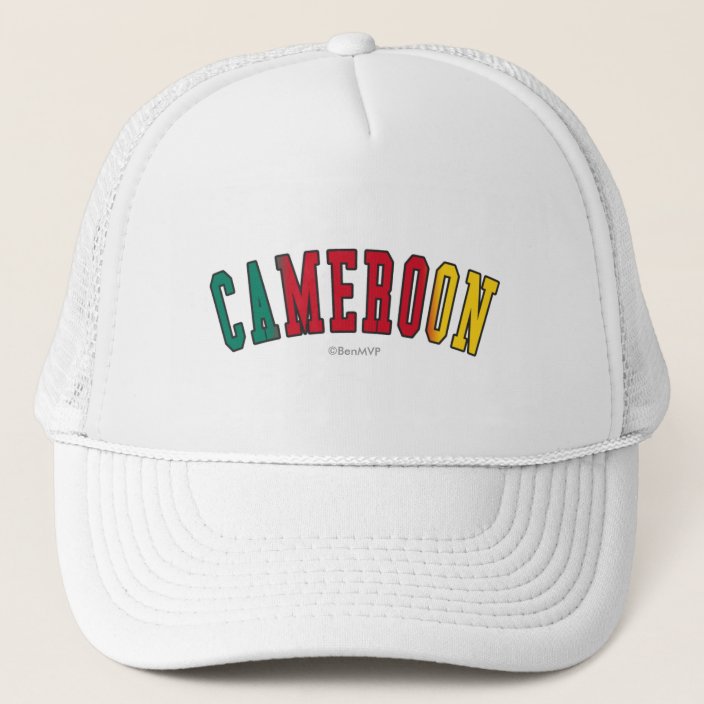 Cameroon in National Flag Colors Mesh Hat