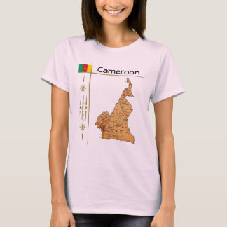 Cameroon Map + Flag + Title T-Shirt