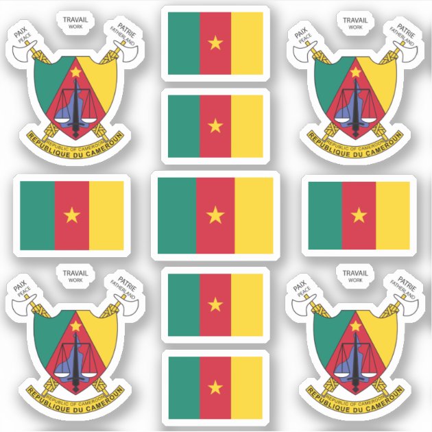 Cameroon - National Symbols /Coat Of Arms And Flag Sticker | Zazzle