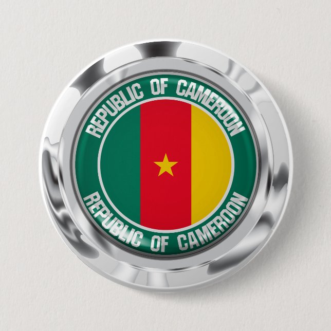 Cameroon Round Emblem Button (Front)