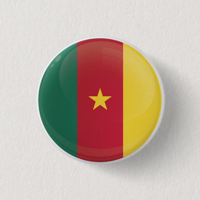 Cameroon  Round Icon Flag Button (Front)