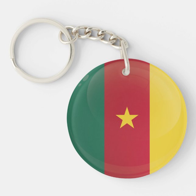 Cameroon  Round Icon Flag Keychain (Front)