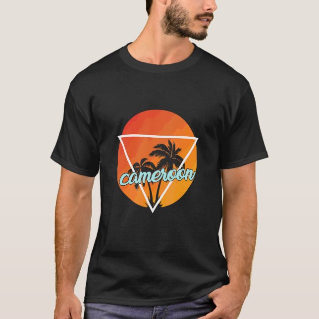 Cameroon Sun Shaped Triangle With Palmes T-Shirt (Front)