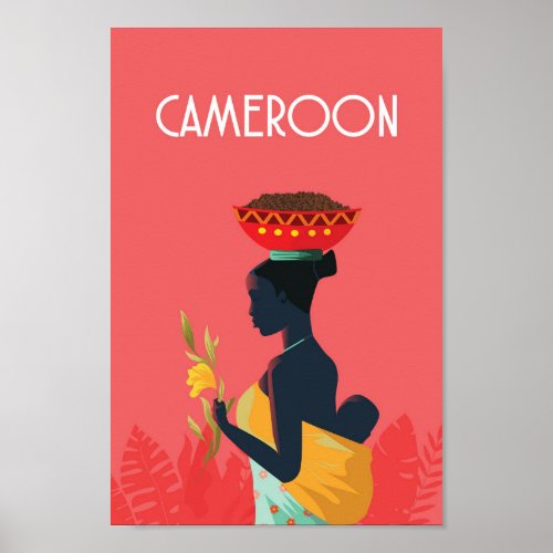 Cameroon travel poster africa