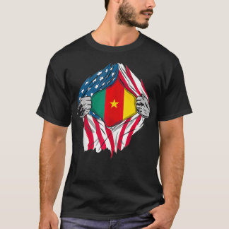 Cameroonian American Blood Inside Me  Country Flag T-Shirt