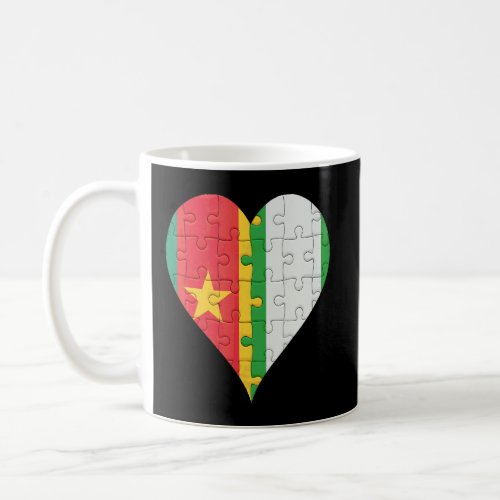 Cameroonian Nigerian Flag Heart  Coffee Mug