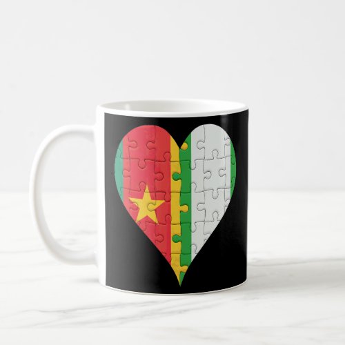 Cameroonian Nigerian Flag Heart  Coffee Mug