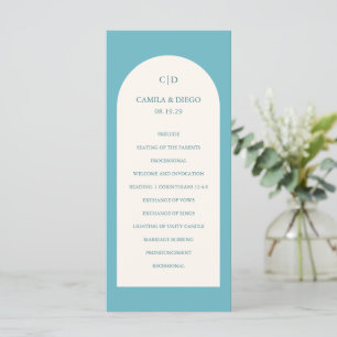 Camila Aqua Arch Modern Wedding Program