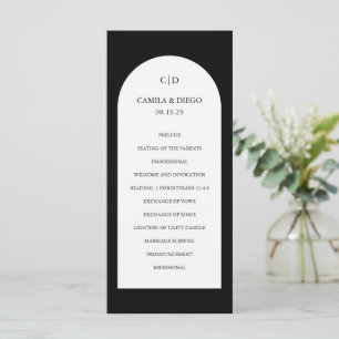 Camila Black Arch Modern Wedding Program
