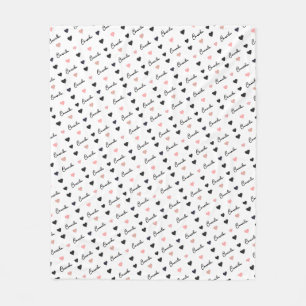 Camila custom name pattern of love hearts fleece blanket