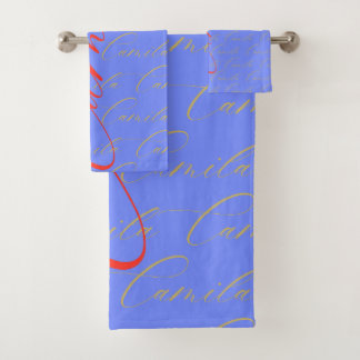 Camila Repeating Name Pattern Bath Towel Set