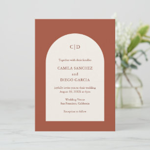 Camila Rust Arch Modern Wedding Invitation