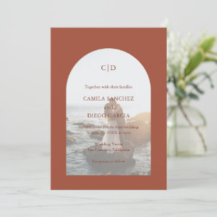 Camila Rust Arch Modern Wedding Invitation
